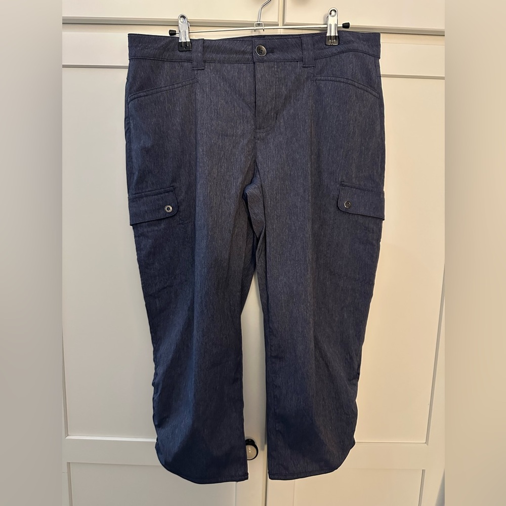 Eddie Bauer Chambray Wicking Cargo Pants EUC